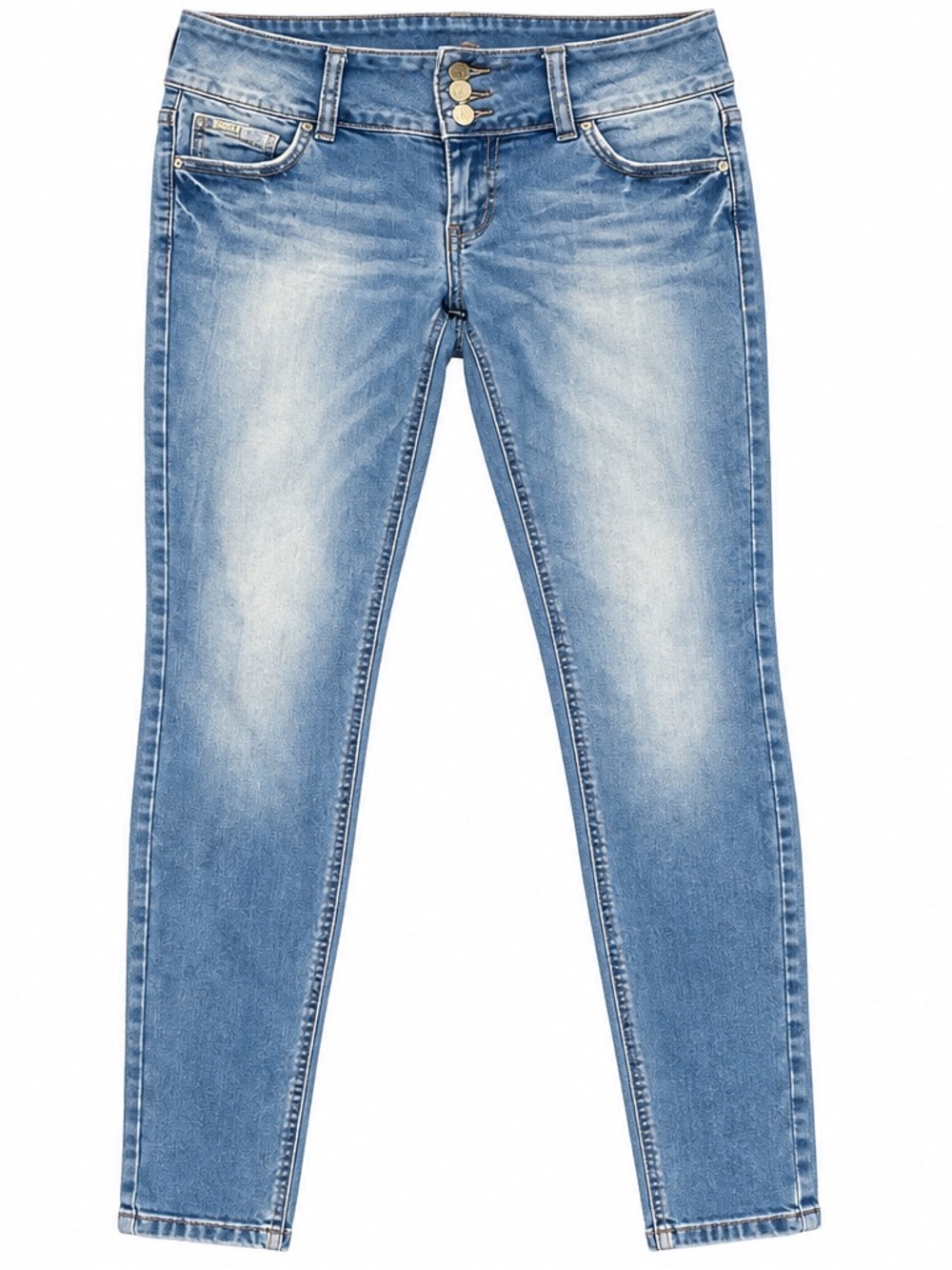 Men's Skinny Jeans in Washed Blue Denim